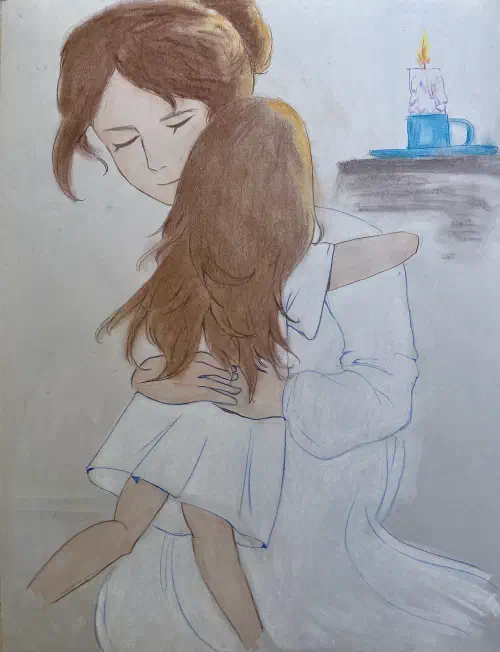 Mixed Media Drawings of Mothers