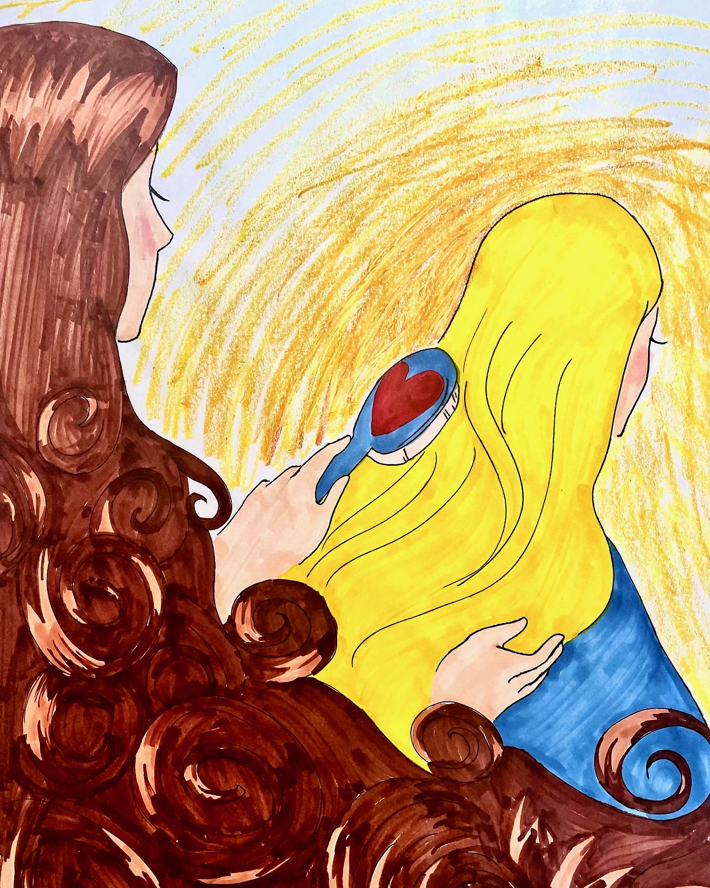 Mixed Media Drawings of Mothers