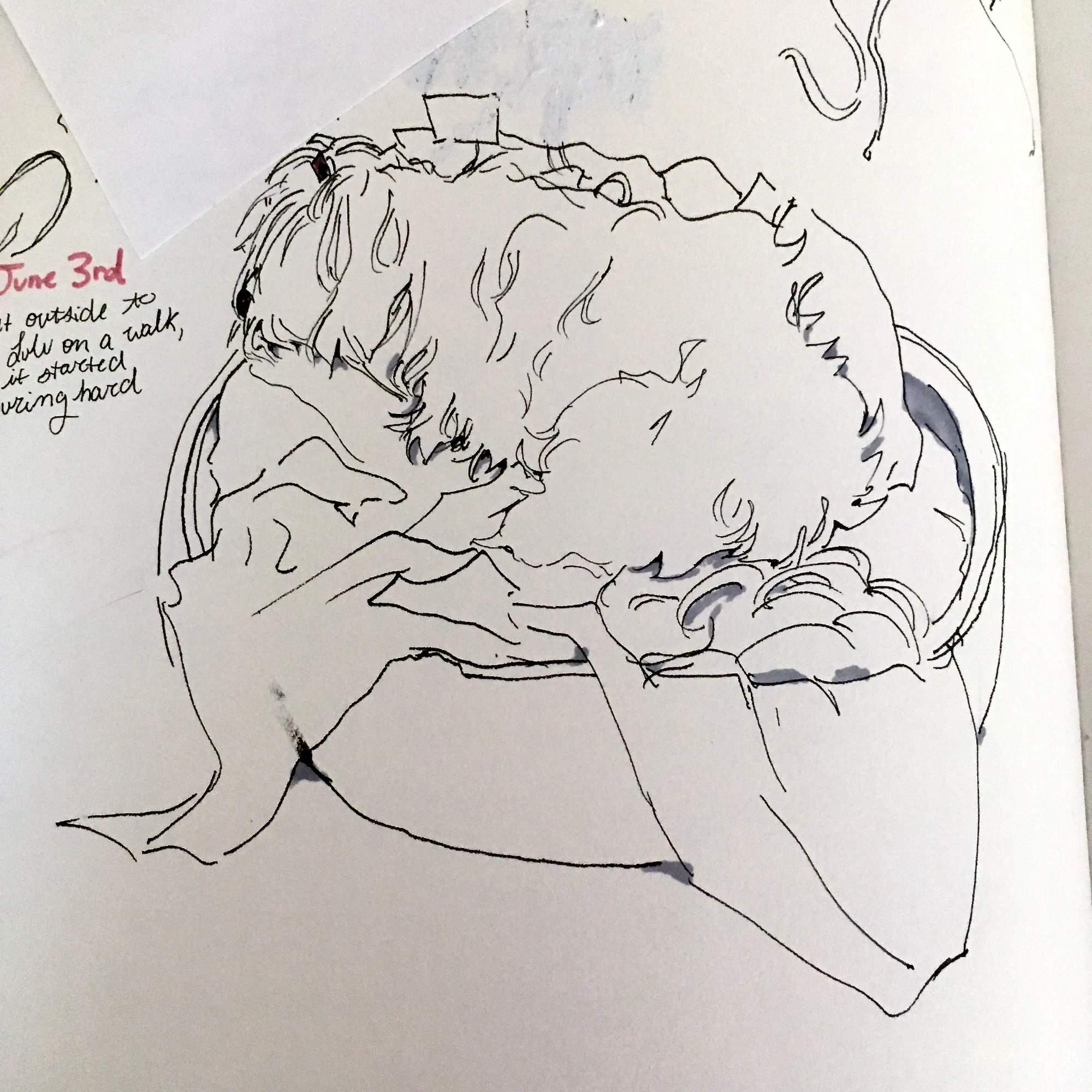 Sketch of Wet Dog in Pen
