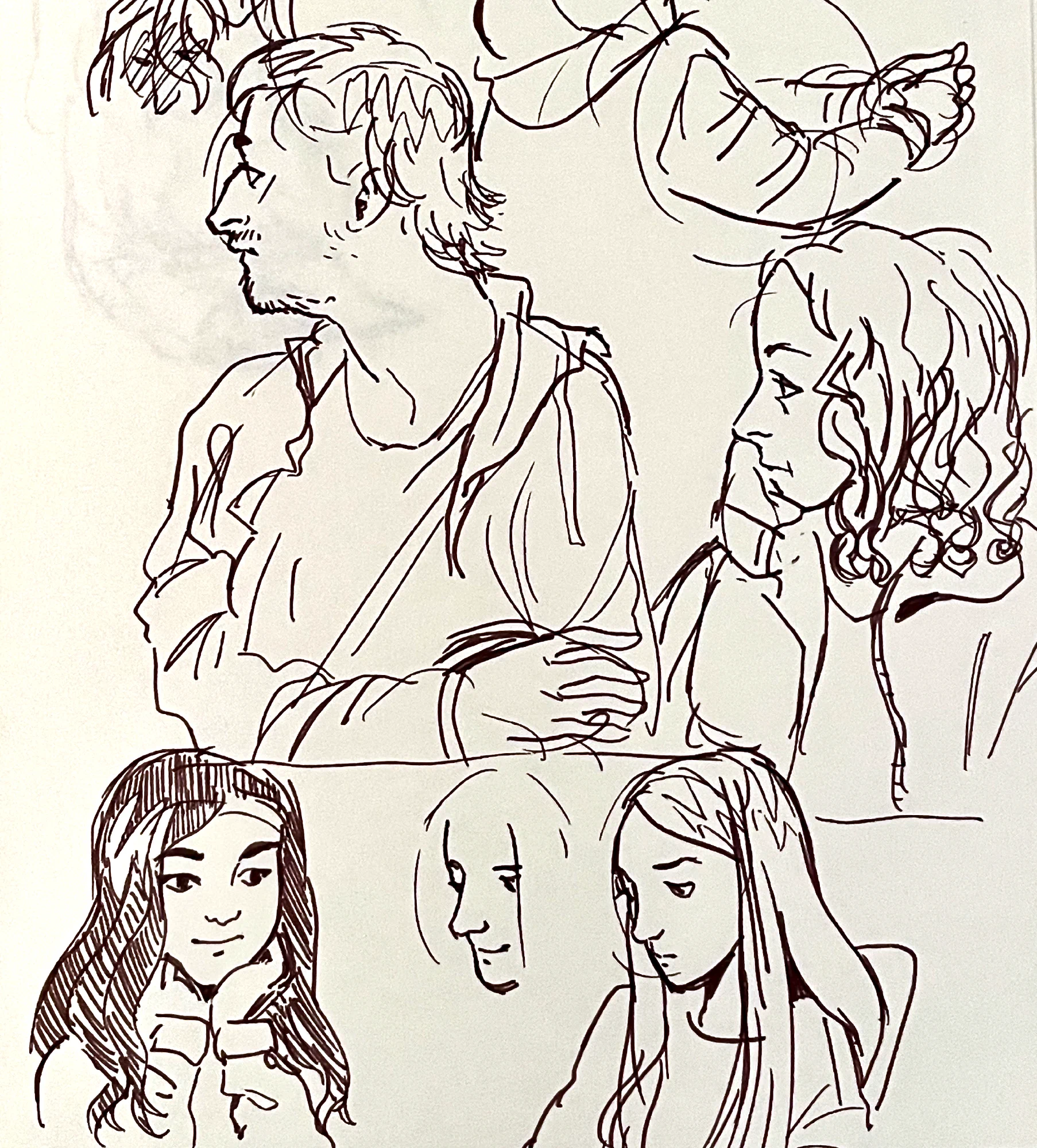 Sketches of Coworkers During Team Meetings
