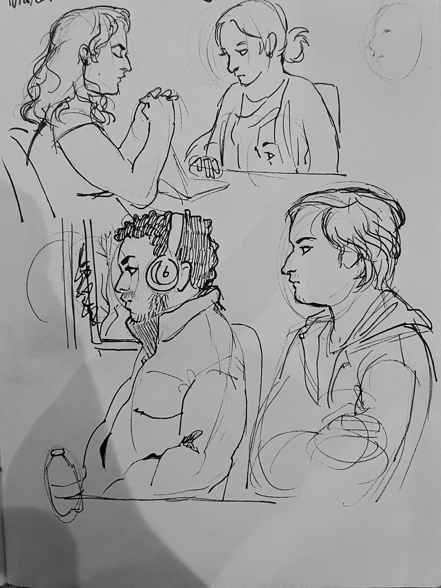 Sketches of Coworkers During Team Meetings