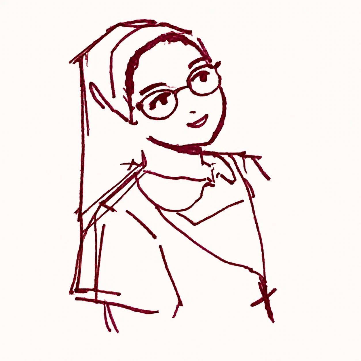 Sketches of Nuns in Pink Pen