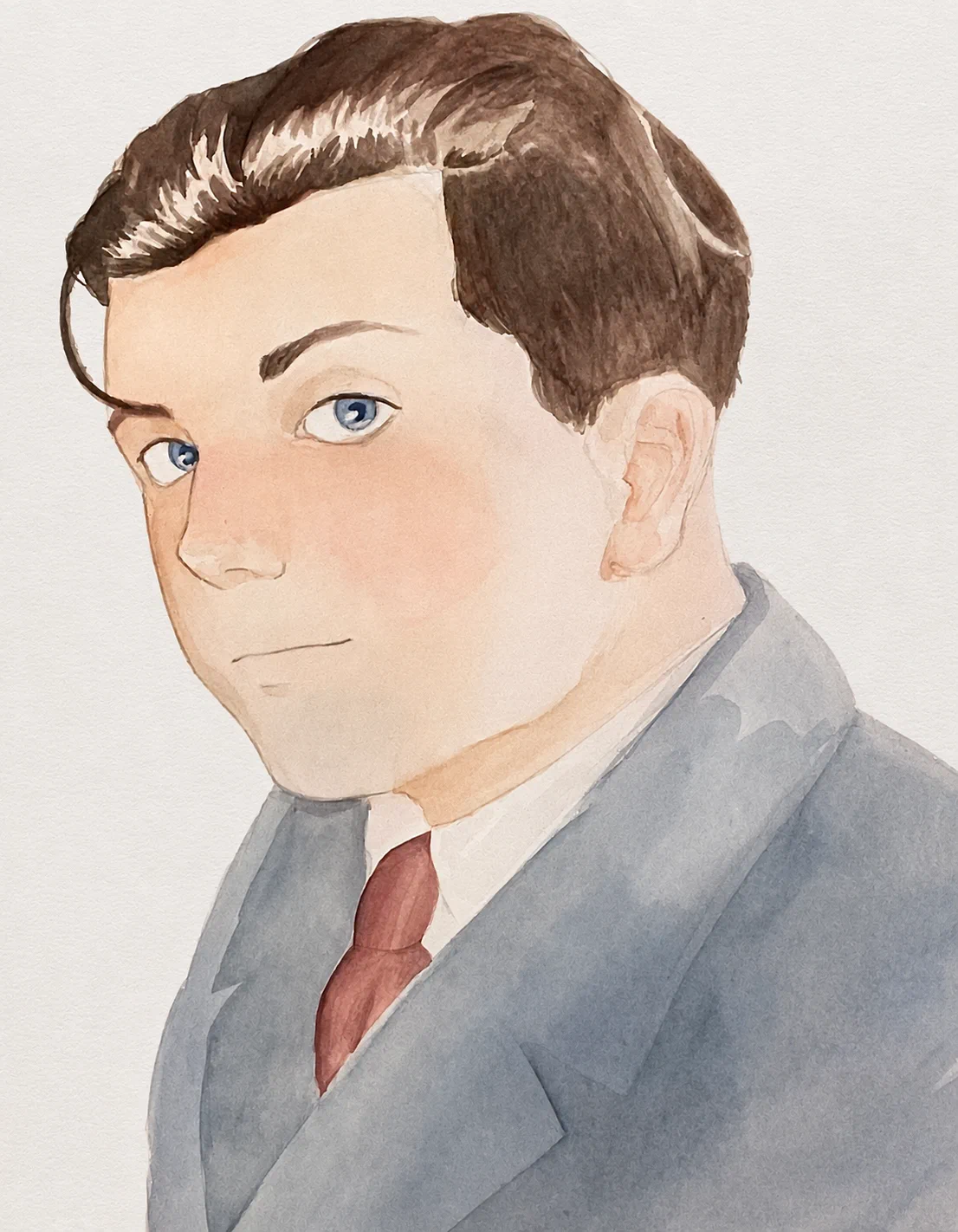 Watercolor Painting of a Young Man